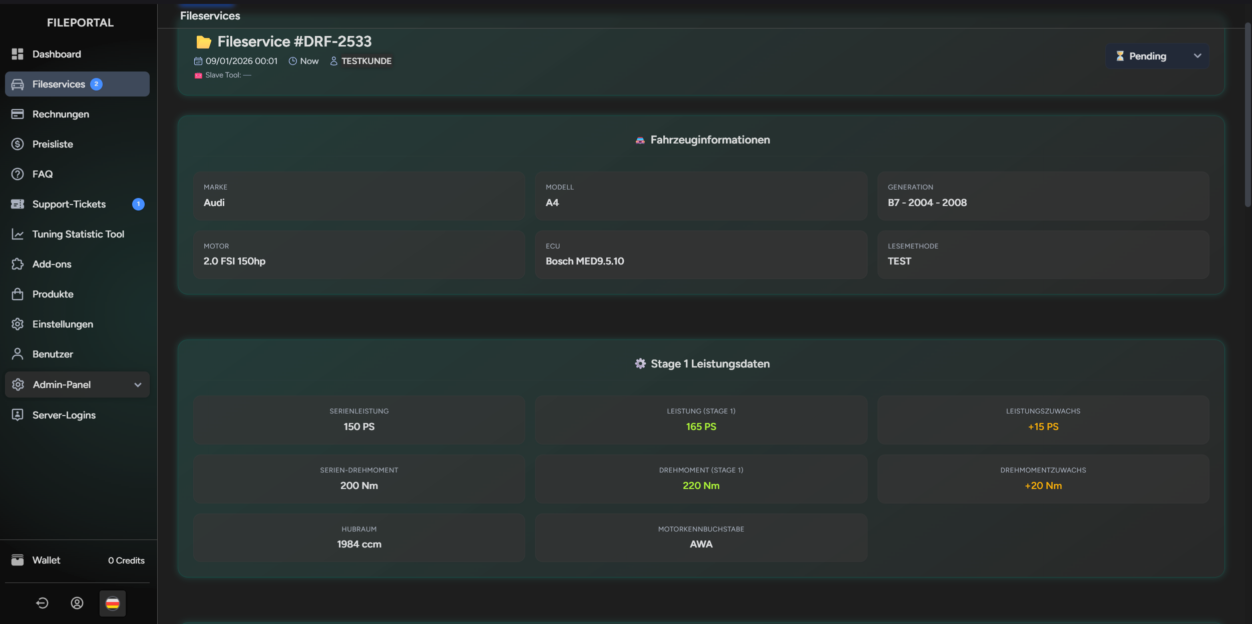 Fileservice – Datei Upload