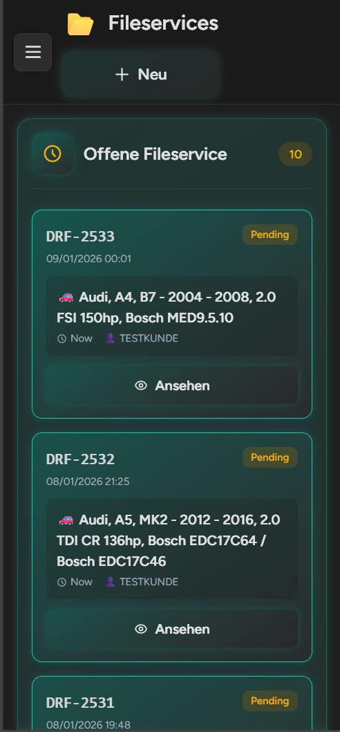 Fileservice Verwaltung