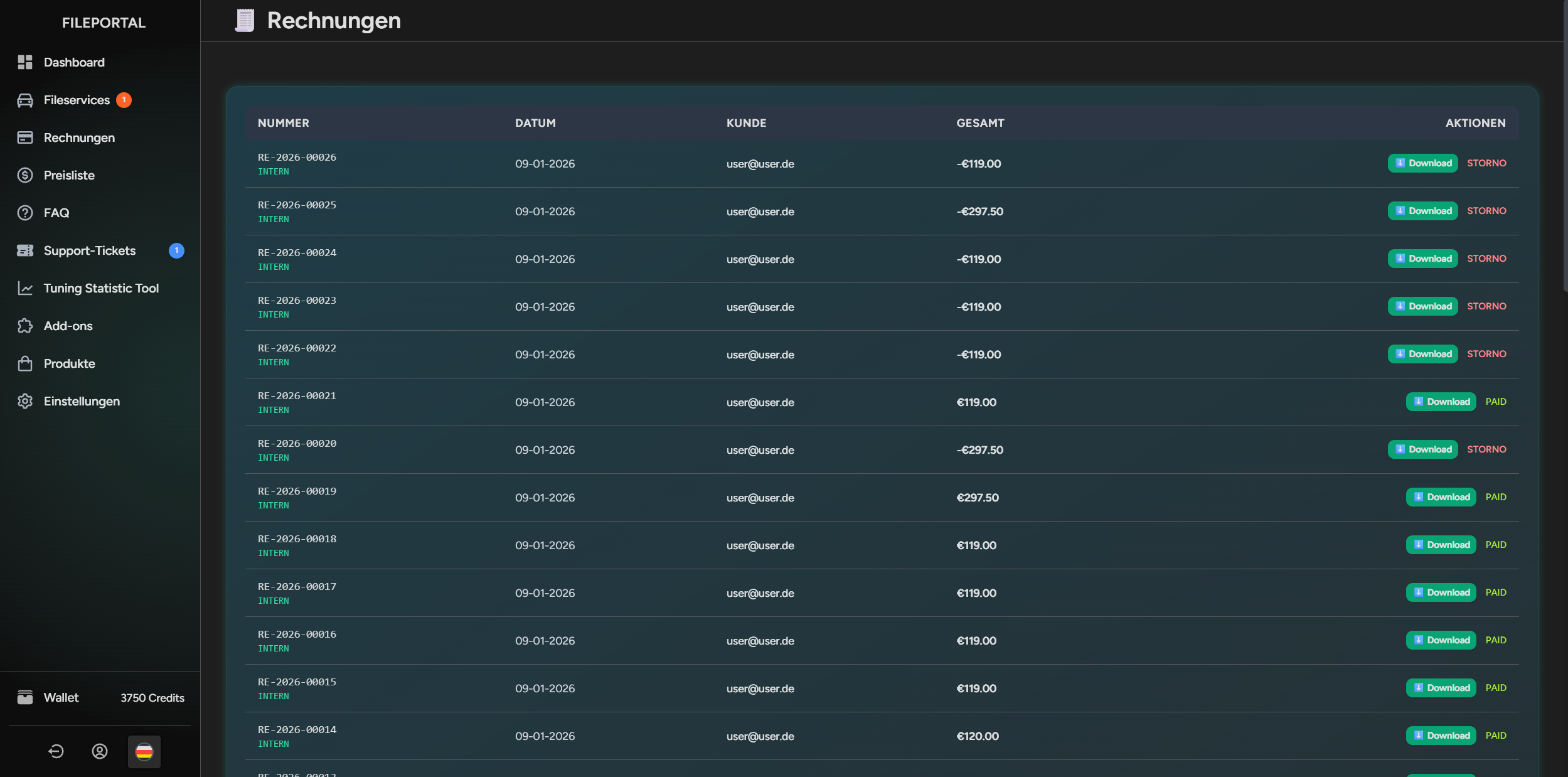 Automatische Rechnungen
